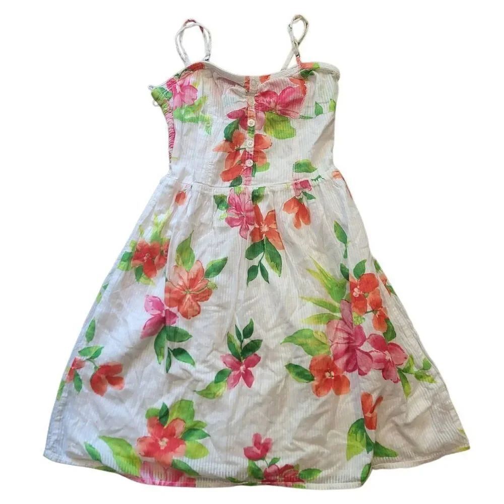 Vintage Aeropostale Babydoll Top Women's XS White Floral Print Smocked Cotton
